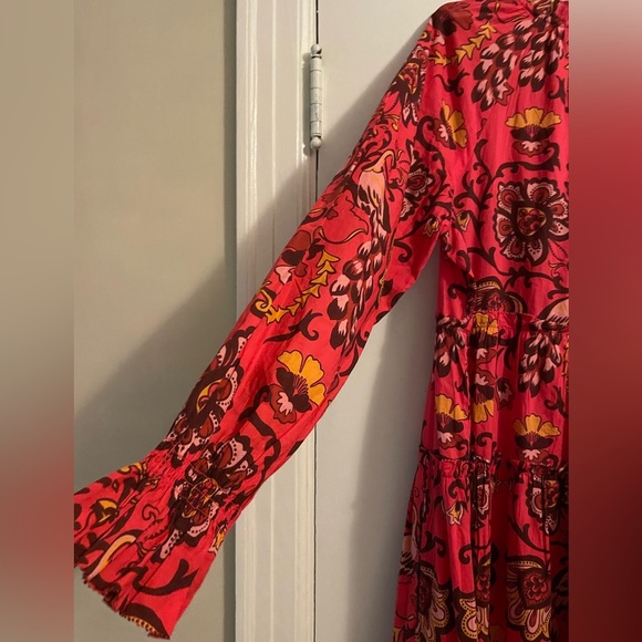 Cara Cara Grazia Maxi Dress In Peacock Watermelon Size M/L - Picture 11 of 15